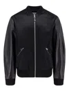 Givenchy Men Cotton And Nylon Jacket With Leather Sleeves In Black