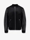 Givenchy Men Cotton And Nylon Jacket With Leather Sleeves In Black
