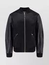 Givenchy Men Cotton And Nylon Jacket With Leather Sleeves In Black
