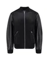 Givenchy Men Cotton And Nylon Jacket With Leather Sleeves In Black