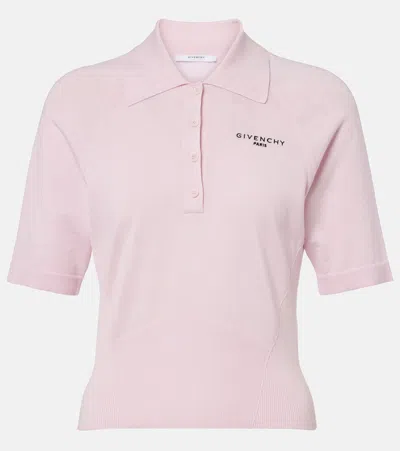Givenchy Cotton And Silk Polo Shirt In Pink