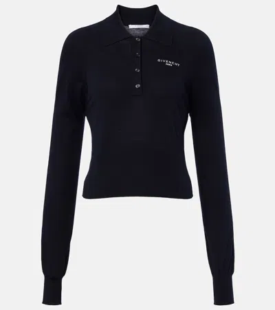 Givenchy Cotton And Silk Polo Sweater In Transparent