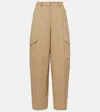 Givenchy Womens Beige Cocoon Straight-leg Cotton-wool Blend Trousers In Neutral