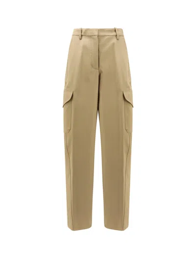 Givenchy Womens Beige Cocoon Straight-leg Cotton-wool Blend Trousers In Brown