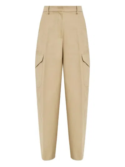 Givenchy Cotton And Wool Cocoon Trousers With Pockets Clothing In Neutral