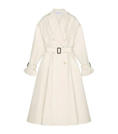 Givenchy Cotton Belted Trench Coat In White