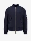 Givenchy Men Cotton Blend Bomber Jacket In Blue