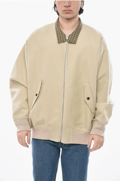 Givenchy Cotton-blend Bomber With Check Details In Brown