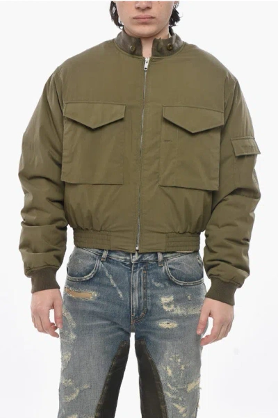 Givenchy Cotton-blend Bomber With Utility Pockets In Green