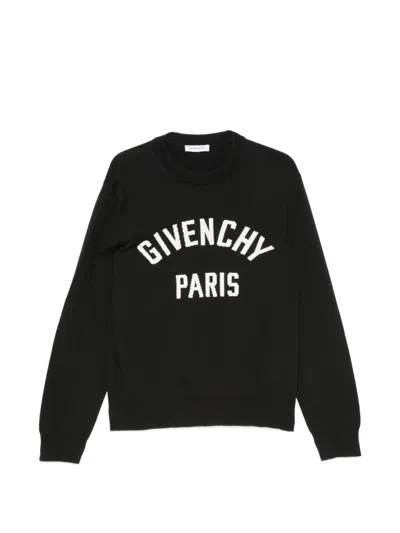Givenchy Cotton Blend Crewneck Sweater In Black