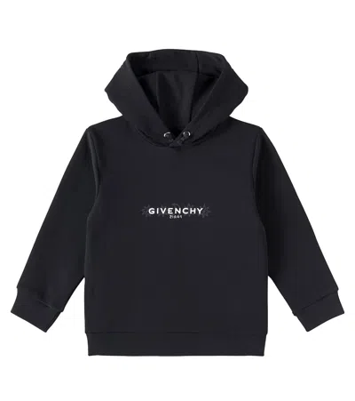 Givenchy Kids' Cotton-blend Jersey Hoodie In Black