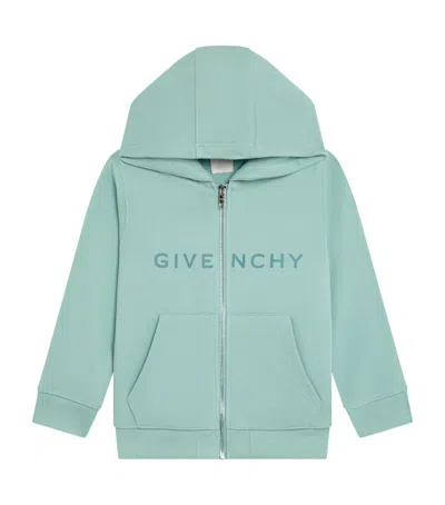 Givenchy Kids' Cotton-blend Logo Hoodie In Green