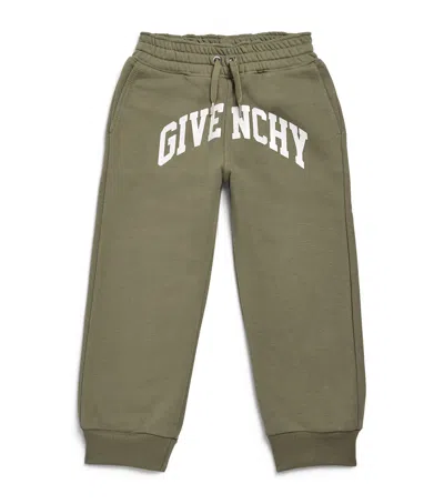 Givenchy Kids' Cotton-blend Logo Sweatpants In Green