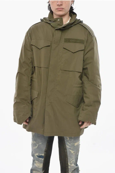 Givenchy Cotton-blend Multi-pocket Parka With Detachable Hood In Green