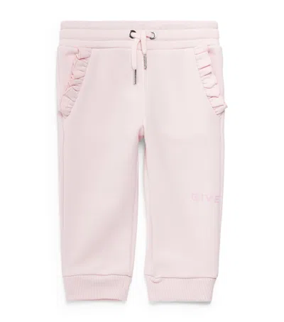Givenchy Kids' Cotton-blend Ruffled Sweatpants In Pink