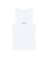 Givenchy White Sleeveless Top With Logo Lettering On The Front In Cotton Stretch Woman In White