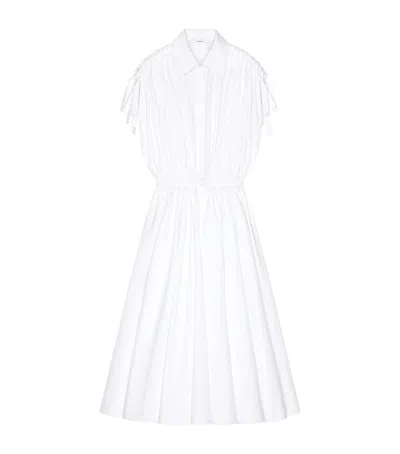 Givenchy Long Shirt Dress In Poplin With Ruched Details In White