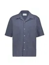 Givenchy Checkered Short-sleeved Cotton Shirt For Men In Blue