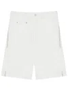Givenchy Cargo Bermuda Shorts In Herringbone Denim In White