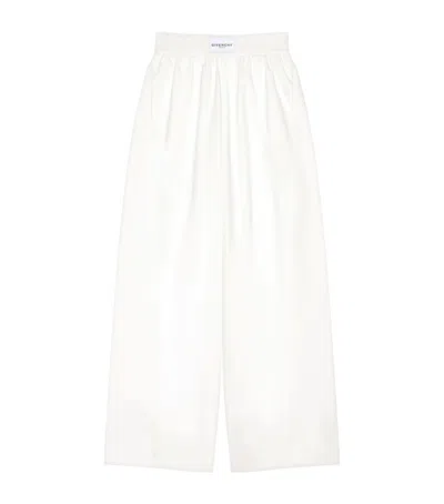 Givenchy Cotton Canvas Wide-leg Trousers In White