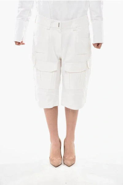Givenchy Cotton Cargo Shorts With Belt Loops In White