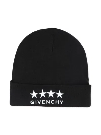 Givenchy Kids' Cotton-cashmere Beanie In Black