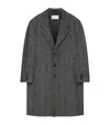 Givenchy Herringbone-pattern Notched-lapel Coat In Black