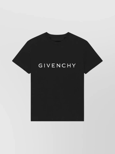 Givenchy Cotton Crew Neck Oversized T-shirt With Signature Print In Black