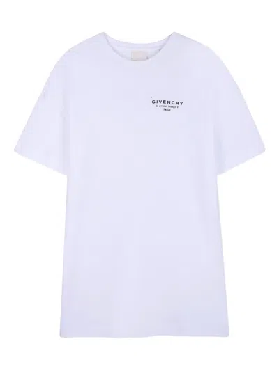 GIVENCHY COTTON CREW NECK SHORT SLEEVE DRESS WITH LOGO