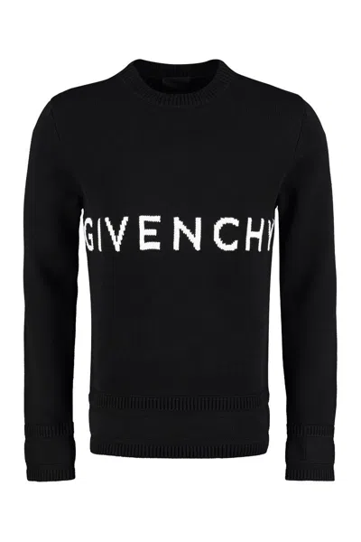 Givenchy Cotton Crew-neck Sweater In Black
