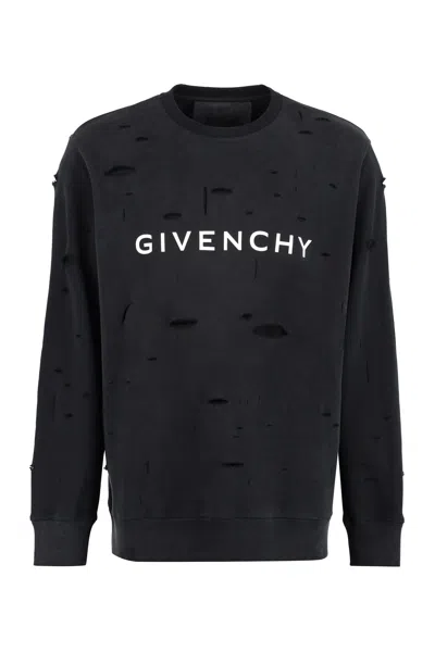Givenchy Cotton Crew-neck Sweatshirt In Black