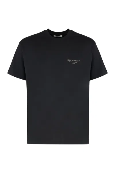 Givenchy Cotton T-shirt With Stamp Print Clothing In Black