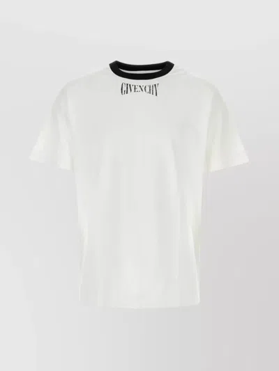 Givenchy Cotton Crew Neck T-shirt With Contrast Trim In White