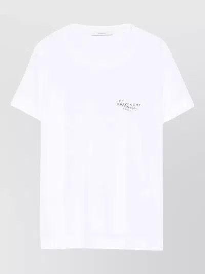 Givenchy Cotton Logo Print Crewneck Short Sleeve T-shirt In White