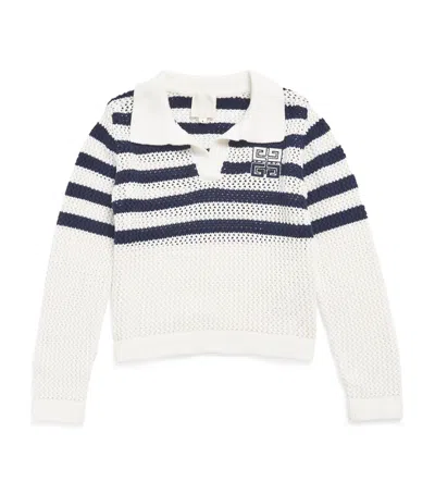 Givenchy Kids' Cotton Crochet Collared Sweater
