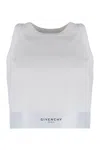 Givenchy White Ribbed Stretch Cotton Cropped Tank Top In White