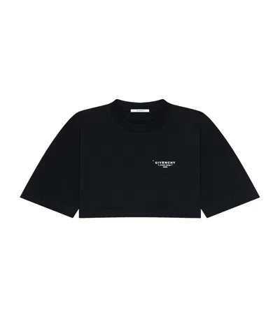 Givenchy Cotton Cropped Cocoon T-shirt In Black