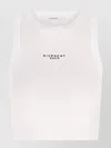 Givenchy White Sleeveless Top With Logo Lettering On The Front In Cotton Stretch Woman In Neutral