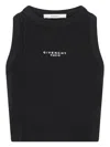 Givenchy Cotton Cropped Tank Top With Paris Print Clothing In Black