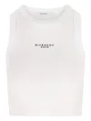 Givenchy White Sleeveless Top With Logo Lettering On The Front In Cotton Stretch Woman In Neutral