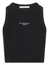 Givenchy Cotton Cropped Tank Top With Paris Print Clothing In Black