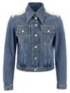Givenchy Cotton Denim With Canvas Shoulders Jacket In Blue