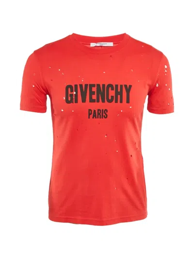 Pre-owned Givenchy Cotton Distressed Top In Red