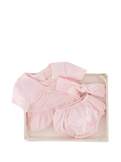 Givenchy Babies' Cotton Dress (set Of Three Pieces) In Pink