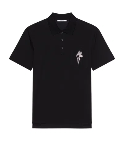 Givenchy Cotton Embellished Polo Shirt In Black