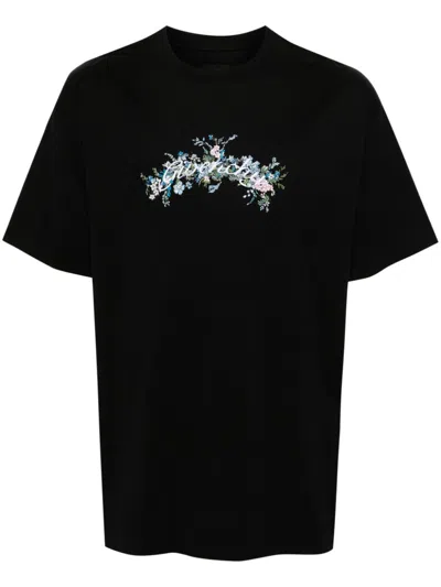 Givenchy Cotton Flowers T-shirt In Black