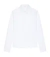 Givenchy Cotton Shirt Asymmetric Hemline Long Sleeves Buttoned Cuffs In White