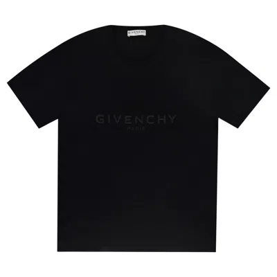 Pre-owned Givenchy Cotton ' Paris' Logo T-shirt In Black