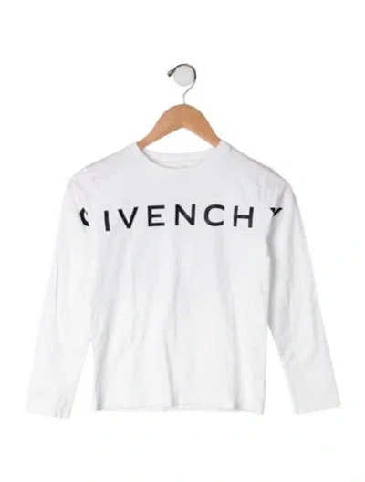 Pre-owned Givenchy Kids' Cotton Graphic Print Long Sleeve T Shirt In White