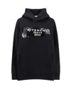 Givenchy Hooded Cotton Sweatshirt Featuring Kangaroo Pocket In Black